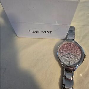 Nine West Silver and Pink Watch with Elegant Design